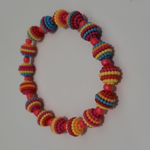 New Beautiful Lightweight Bright Beads Stretch Bracelet Set of 3 - Picture 2 of 5